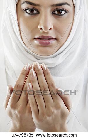 Muslim woman doing Namaaz View Large Photo Image Stock Photography - Muslim woman doing Namaaz . Fotosearch