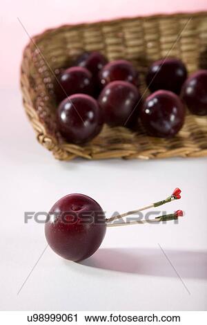 Plums in a basket View Large Photo Image Stock Image - Plums in a basket . Fotosearch