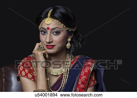 Picture - Portrait of a beautiful bride with jewelery. Fotosearch