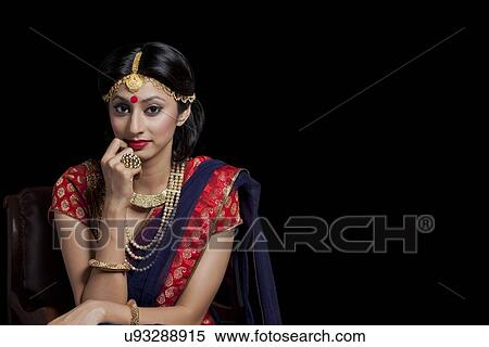 Stock Photography - Portrait of a beautiful bride with jewelery. Fotosearch