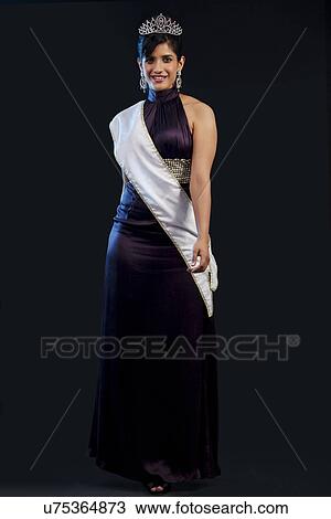 Stock Image - Portrait of a beauty pageant winner . Fotosearch