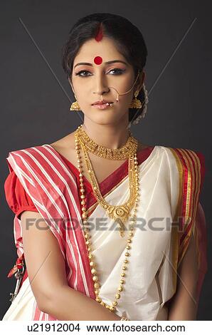 Picture - Portrait of a Bengali woman. Fotosearch