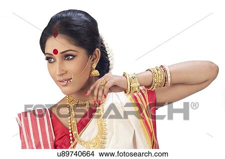 Picture - Portrait of a Bengali woman. Fotosearch