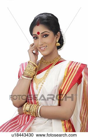 Portrait of a Bengali woman smiling View Large Photo Image Stock Image - Portrait of a Bengali woman smiling. Fotosearch