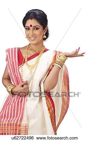 Stock Photograph - Portrait of a Bengali woman smiling. Fotosearch