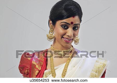 Stock Image - Portrait of a Bengali woman . Fotosearch