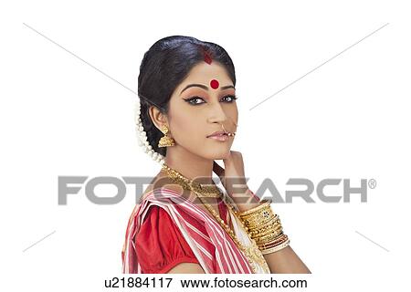 Stock Photo - Portrait of a Bengali woman. Fotosearch