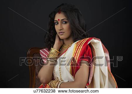 Stock Photo - Portrait of a Bengali woman. Fotosearch