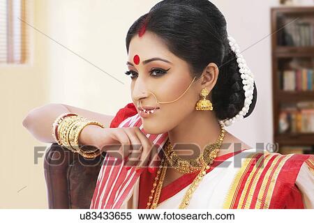 Stock Photography - Portrait of a Bengali woman. Fotosearch