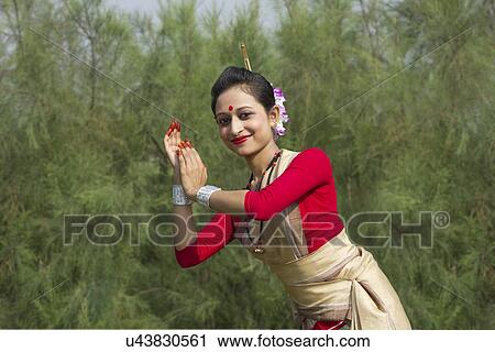 Portrait of a Bihu dancer View Large Photo Image Stock Image - Portrait of a Bihu dancer . Fotosearch