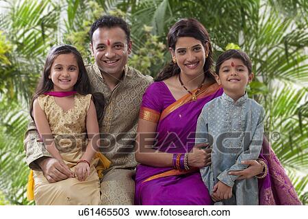 Stock Image - Portrait of a family . Fotosearch