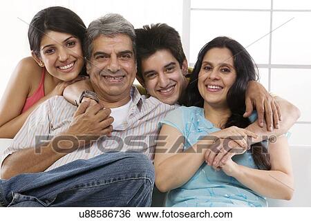 Stock Photograph - Portrait of a family . Fotosearch