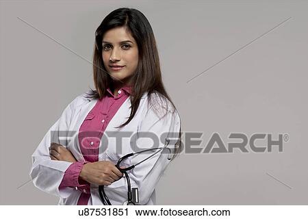 Portrait of a female doctor View Large Photo Image Stock Image - Portrait of a female doctor . Fotosearch