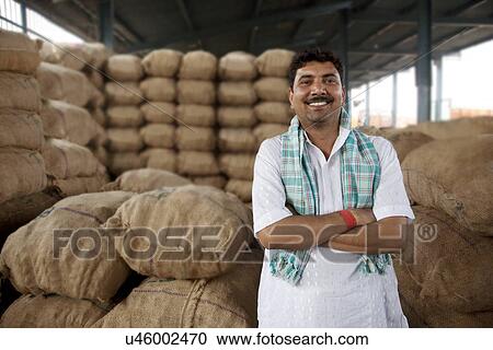 Stock Image - Portrait of a food merchant . Fotosearch