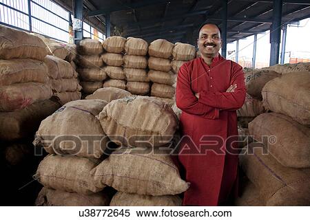 Stock Photography - Portrait of a food merchant . Fotosearch