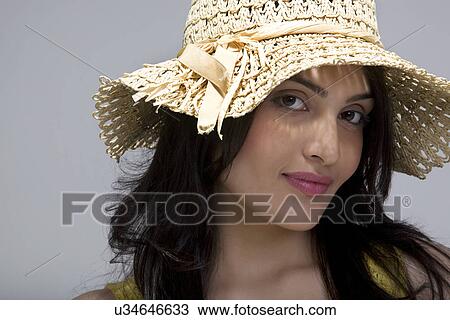 Portrait of a girl in a hat View Large Photo Image Stock Image - Portrait of a girl in a hat . Fotosearch