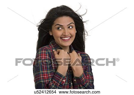 Picture - Portrait of a girl smiling . Fotosearch