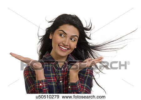 Stock Photo - Portrait of a girl smiling . Fotosearch