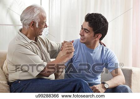 Portrait of a grandfather and grandson View Large Photo Image Stock Photograph - Portrait of a grandfather and grandson. Fotosearch