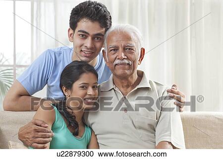 Portrait of a grandfather and grandchildren View Large Photo Image Stock Image - Portrait of a grandfather and grandchildren. Fotosearch