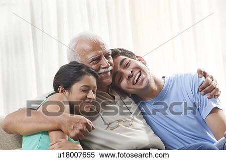 Portrait of a grandfather and grandchildren View Large Photo Image Stock Photography - Portrait of a grandfather and grandchildren. Fotosearch