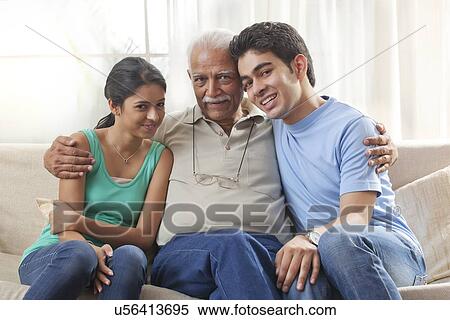 Portrait of a grandfather and grandchildren View Large Photo Image Stock Photography - Portrait of a grandfather and grandchildren. Fotosearch
