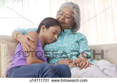 Stock Image - Portrait of a grandmother and granddaughter. Fotosearch