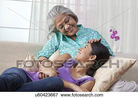 Stock Photo - Portrait of a grandmother and granddaughter. Fotosearch