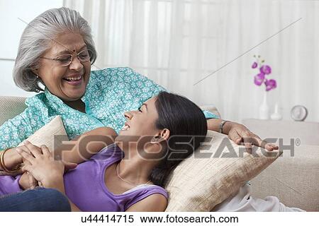 Stock Photography - Portrait of a grandmother and granddaughter. Fotosearch