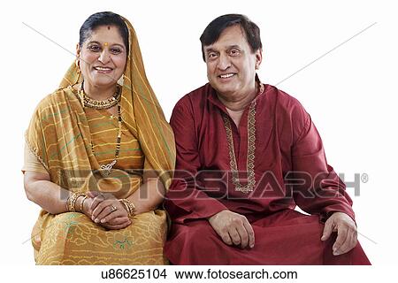 Picture - Portrait of a Gujarati couple . Fotosearch