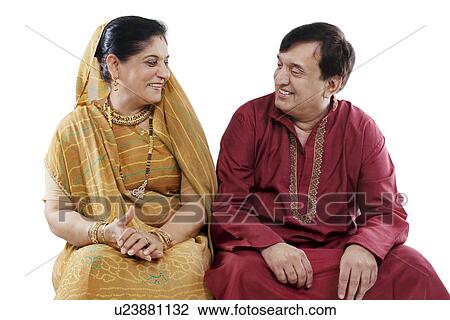 Stock Image - Portrait of a Gujarati couple . Fotosearch