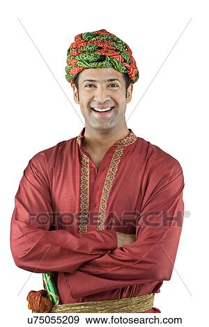 Stock Photo - Portrait of a Gujarati man smiling . Fotosearch