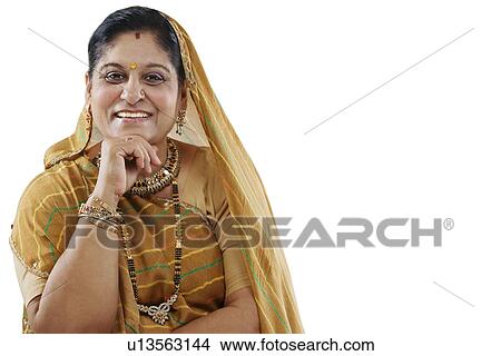 Picture - Portrait of a Gujarati woman . Fotosearch