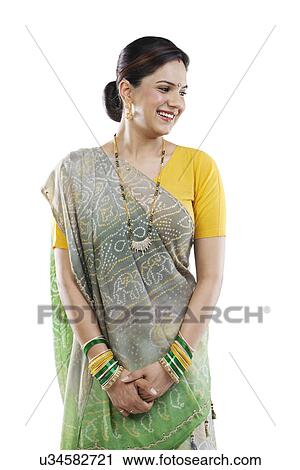Stock Image - Portrait of a Gujarati woman . Fotosearch