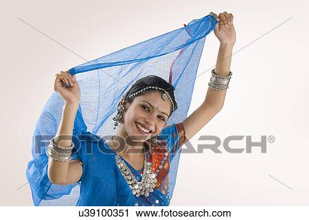 Stock Image - Portrait of a Gujarati woman . Fotosearch