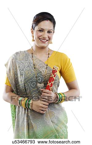 Stock Image - Portrait of a Gujarati woman . Fotosearch