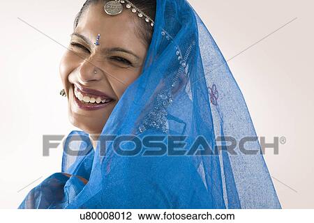 Stock Image - Portrait of a Gujarati woman . Fotosearch