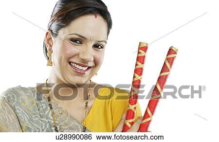 Stock Photograph - Portrait of a Gujarati woman . Fotosearch