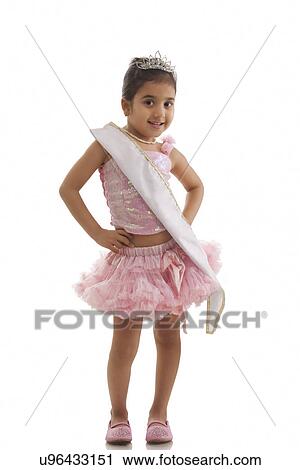 Stock Image - Portrait of a little beauty queen . Fotosearch
