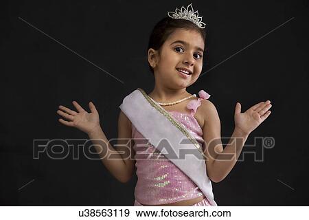 Stock Photo - Portrait of a little beauty queen . Fotosearch