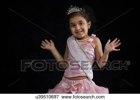 Stock Photo - Portrait of a little beauty queen . Fotosearch