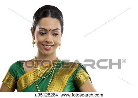 Picture - Portrait of a Maharashtrian woman . Fotosearch