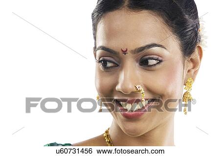 Stock Photograph - Portrait of a Maharashtrian woman . Fotosearch