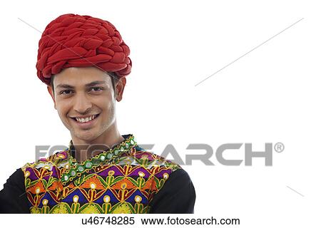 Portrait of a male dandiya dancer View Large Photo Image Stock Photography - Portrait of a male dandiya dancer . Fotosearch