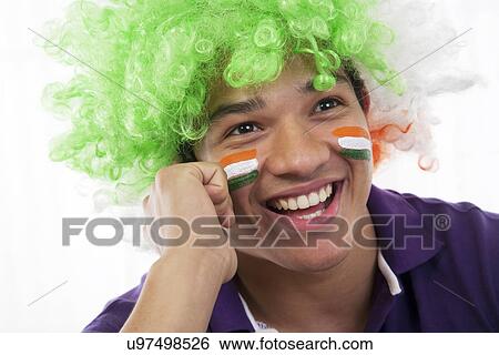 Portrait of a man with a wig View Large Photo Image Stock Photograph - Portrait of a man with a wig . Fotosearch
