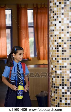 Stock Photograph - Portrait of a school girl . Fotosearch