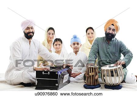 Portrait of a Sikh family View Large Photo Image Stock Image - Portrait of a Sikh family . Fotosearch