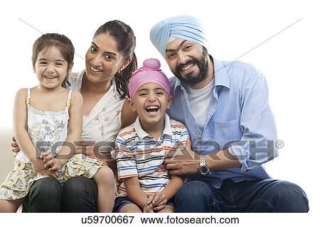 Stock Photo - Portrait of a Sikh family . Fotosearch