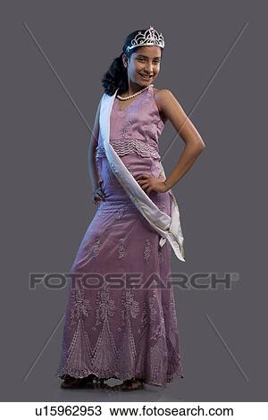 Portrait of a teenage beauty queen posing View Large Photo Image Stock Image - Portrait of a teenage beauty queen posing . Fotosearch