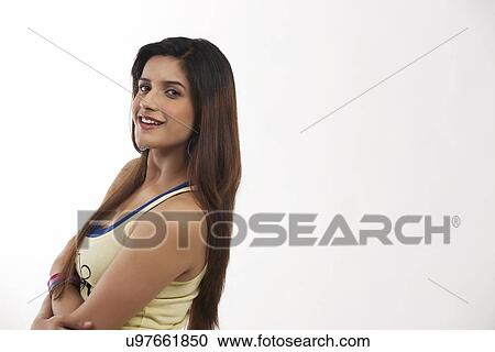 Portrait of a woman smiling View Large Photo Image Stock Image - Portrait of a woman smiling . Fotosearch